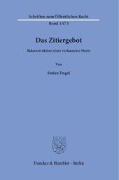 book Das Zitiergebot: Rekonstruktion einer verkannten Norm