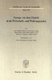 book Europa vor dem Eintritt in die Wirtschafts- und Währungsunion