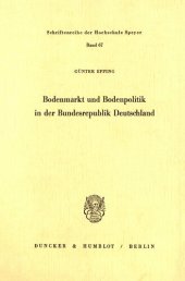 book Bodenmarkt und Bodenpolitik in der Bundesrepublik Deutschland