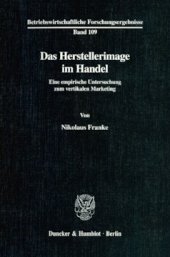 book Das Herstellerimage im Handel: Eine empirische Untersuchung zum vertikalen Marketing