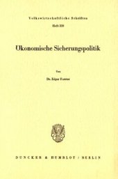 book Ökonomische Sicherungspolitik