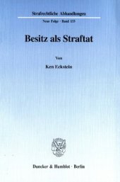 book Besitz als Straftat