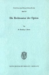 book Die Rechtsnatur der Option