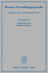 book Bessere Verwaltungssprache: Grundlagen, Empirie, Handlungsmöglichkeiten