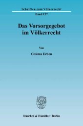 book Das Vorsorgegebot im Völkerrecht