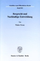 book Bergrecht und Nachhaltige Entwicklung