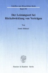 book Der Leistungsort bei Rückabwicklung von Verträgen