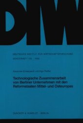 book Technologische Zusammenarbeit von Berliner Unternehmen mit den Reformstaaten Mittel- und Osteuropas