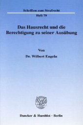 book Das Hausrecht und die Berechtigung zu seiner Ausübung