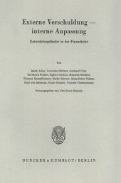 book Externe Verschuldung - interne Anpassung: Entwicklungsländer in der Finanzkrise