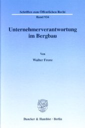 book Unternehmerverantwortung im Bergbau: Am Beispiel der Wasserhaltung