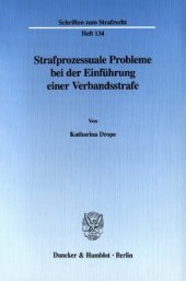 book Strafprozessuale Probleme bei der Einführung einer Verbandsstrafe