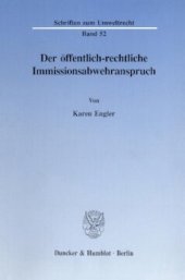 book Der öffentlich-rechtliche Immissionsabwehranspruch