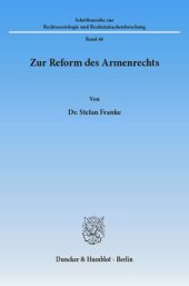 book Zur Reform des Armenrechts