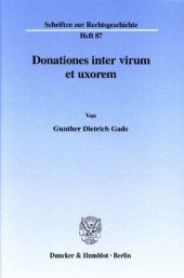 book Donationes inter virum et uxorem