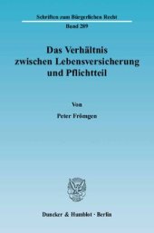 book Das Verhältnis zwischen Lebensversicherung und Pflichtteil