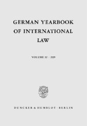 book German Yearbook of International Law / Jahrbuch für Internationales Recht: Vol. 52 (2009)