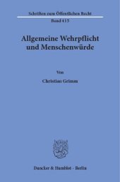 book Allgemeine Wehrpflicht und Menschenwürde