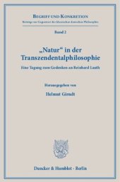 book »Natur« in der Transzendentalphilosophie: Eine Tagung zum Gedenken an Reinhard Lauth