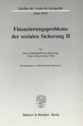 book Finanzierungsprobleme der sozialen Sicherung II