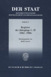 book DER STAAT: Register der Jahrgänge 1–35 (1962–1996)