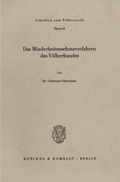 book Das Minderheitenschutzverfahren des Völkerbundes