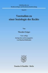 book Vorstudien zu einer Soziologie des Rechts