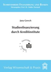 book Studienfinanzierung durch Kreditinstitute