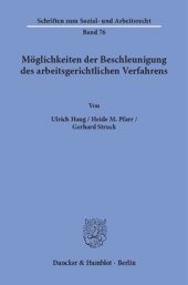 book Möglichkeiten der Beschleunigung des arbeitsgerichtlichen Verfahrens