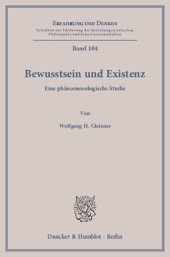 book Bewusstsein und Existenz: Eine phänomenologische Studie