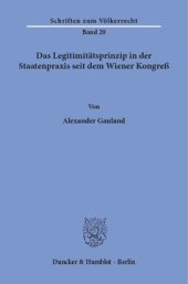 book Das Legitimitätsprinzip in der Staatenpraxis seit dem Wiener Kongreß