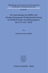 book Die Auswirkungen des BilRUG auf die phasenkongruente Dividendenaktivierung im Hinblick auf die Ausschüttungssperre des § 272 Abs. 5 HGB