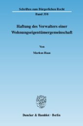 book Haftung des Verwalters einer Wohnungseigentümergemeinschaft