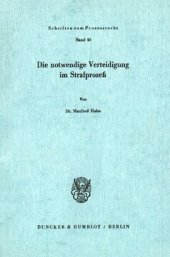 book Die notwendige Verteidigung im Strafprozeß