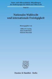 book Nationales Wahlrecht und internationale Freizügigkeit