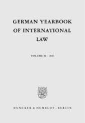 book German Yearbook of International Law / Jahrbuch für Internationales Recht: Vol. 54 (2011)