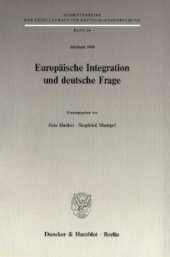 book Europäische Integration und deutsche Frage: (Jahrbuch 1988)