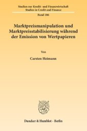 book Marktpreismanipulation und Marktpreisstabilisierung während der Emission von Wertpapieren