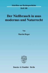 book Der Nießbrauch in usus modernus und Naturrecht