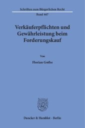 book Verkäuferpflichten und Gewährleistung beim Forderungskauf