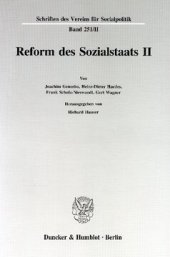 book Reform des Sozialstaats II: Theoretische, institutionelle und empirische Aspekte