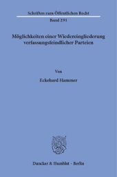 book Möglichkeiten einer Wiedereingliederung verfassungsfeindlicher Parteien