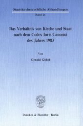 book Das Verhältnis von Kirche und Staat nach dem Codex Iuris Canonici des Jahres 1983