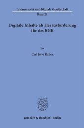 book Digitale Inhalte als Herausforderung für das BGB