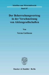 book Der Beherrschungsvertrag in der Verschmelzung von Aktiengesellschaften