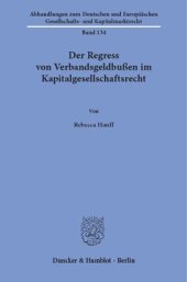 book Der Regress von Verbandsgeldbußen im Kapitalgesellschaftsrecht