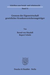 book Grenzen der Eigenwirtschaft gesetzlicher Krankenversicherungsträger