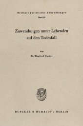 book Zuwendungen unter Lebenden auf den Todesfall