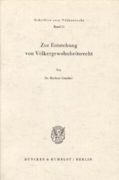 book Zur Entstehung von Völkergewohnheitsrecht