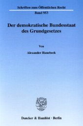 book Der demokratische Bundesstaat des Grundgesetzes